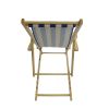 Outdoor Poplar Hanging Chair Wide Blue Stripes armrest with cup holder