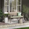 Garden Bench Wicker Rattan Outdoor Benches with Cushion Patio Loveseat for Front Porch Backyard