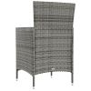 Patio Chairs with Cushions 2 pcs Poly Rattan Gray