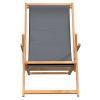 Folding Beach Chair Solid Wood Teak Gray