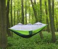 Double Camping Hammock with Mosquito Net Nylon Fabric Hammock for Beach, Traveling, Hiking, Mountain, Adventure, Outdoor Jungle