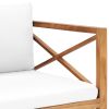 Patio Chair with Cream Cushions Solid Teak Wood