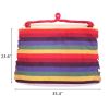 Free shipping Distinctive Cotton Canvas Hanging Rope Chair with Pillows Rainbow YJ
