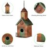 Hanging Birdhouse – Distressed Church Birdhouse