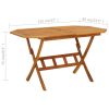 Folding Patio Table 53.1"x33.5"x29.5" Solid Acacia Wood
