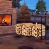 8 Feet Outdoor Steel Firewood Log Rack