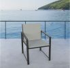 Outdoor Patio Furniture Set Garden Armchair Coffee Side Table,Black Frame, Modern Design