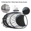 Large Folding Hanging Egg Chair with Stand Outdoor Patio Swing Egg Chair with Grey Cushion, 330LBS Capacity