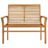 Garden Bench with Gray Cushion 44.1" Solid Teak Wood