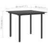 Garden Dining Table Black 31.5"x31.5"x29.1" Steel and Glass
