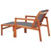 Patio Chair with Footrest Solid Eucalyptus Wood&Textilene