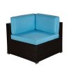 Outdoor Garden Patio Furniture 7-Piece  PE Rattan Wicker Sectional Cushioned Sofa Sets