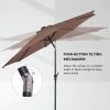 10 Feet Patio Solar Umbrella with Crank and LED Lights