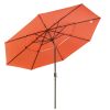 11Ft 3-Tiers 40LEDS Patio Umbrella Orange