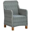 Garden Chairs with Cushions 2 pcs Poly Rattan Light Gray