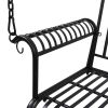 Outdoor Terrace Garden Curved Arm Double Swing Chair