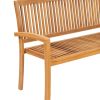 Stacking Garden Bench with Cushion 62.6" Solid Teak Wood