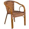 Cadiz Series Rattan Restaurant Patio Chair with Bamboo-Aluminum Frame