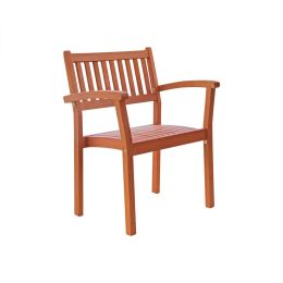 Stacking Eucalyptus Wood Dining Chair. Set of 3