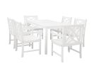 Bradley Eco-friendly 7-piece Outdoor White Hardwood Dining Set with Rectangle Table and Arm Chairs