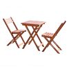 3-Piece Premium  Eucalyptus Wood Bistro Set (1 Table & 2 Chairs)