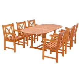 Oval Extension Table & Wood Arm ChairOutdoor Dining Set 17