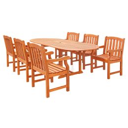 Oval Extension Table & Wood Arm ChairOutdoor Dining Set 22