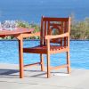 Malibu Eco-friendly Outdoor Hardwood Garden Arm Chair