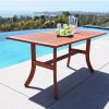 Malibu Eco-Friendly 3-Piece Wood Outdoor Dining Set with Backless Benches V189SET13