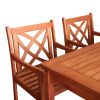 Malibu Eco-Friendly 5-Piece Wood Outdoor Dining Set V189SET1