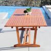 9-Piece Outdoor Wood Dining Set with Rectangular Table