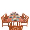Malibu Eco-Friendly 7-Piece Wood Outdoor Dining Set with Rectangular Extension Table V232SET7