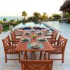 Malibu Eco-Friendly 7-Piece Wood Outdoor Dining Set with Rectangular Extension Table V232SET7