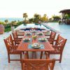 Malibu Eco-Friendly 7-Piece Wood Outdoor Dining Set with Rectangular Extension Table V232SET8