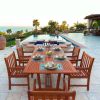 Malibu Eco-Friendly 7-Piece Wood Outdoor Dining Set with Rectangular Extension Table V232SET9
