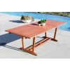 Outdoor Eucalyptus Wood Rectangular Extention Table with Foldable Butterfly