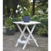 Outdoor Fast Folding Patio Side Table, White Weather Resistant Resin