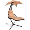 Beige Outdoor Modern Hammock Canopy Porch Swing Lounge Chair
