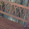 4-Ft Outdoor Garden Bench in Dark Brown Weather Resistant Wood Finish