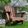 Ergonomic Outdoor Patio Adirondack Chair in Red Shorea Wood