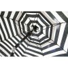 6 Foot Black White Stripe Drape Umbrella Manual Lift with Tilt