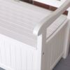 White Wood 4-Ft Outdoor Patio Garden Bench Deck Box with Storage