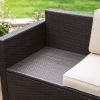 Outdoor Wicker Resin 4-Piece Patio Furniture Dinning Set with 2 Chairs Loveseat and Coffee Table