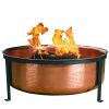 Solid 100-Percent Copper Fire Pit with Stand Screen and Cover