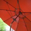 9-Ft Tilt Patio Umbrella with Rust Red Orange Shade and Bronze Finish Pole