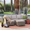 Natural Outdoor Wicker Resin Patio Furniture Conversation Set