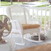 Indoor/Outdoor Patio Porch White Resin Wicker Rocking Chair