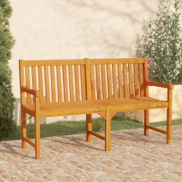 Patio Bench 59.1" Solid Acacia Wood (Color: as pic)