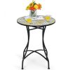 Patio Pool And Garden Lawn Mosaic Floral Pattern Bistro Round Table