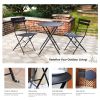Round 2 Person - 23.6" Long Bistro Set (7 Colors Available)